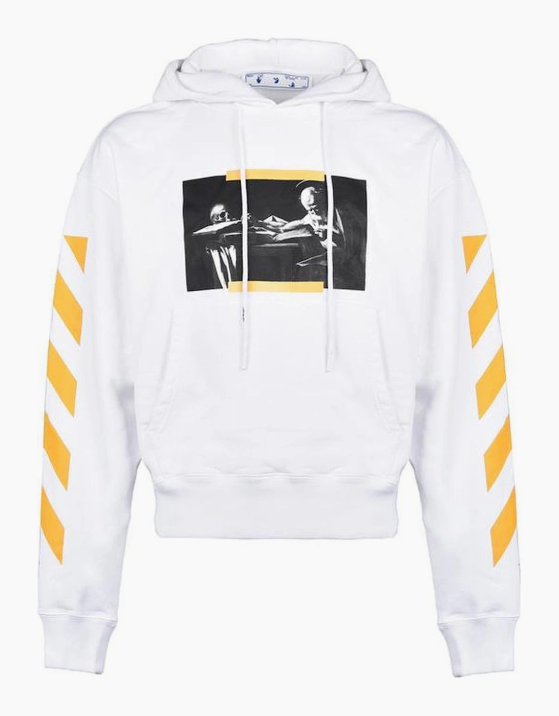 Men's Off-White Carav Painting Over White Hoodie - Size: 38