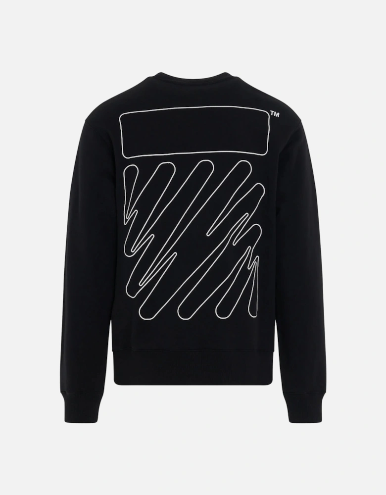 Wave Out Diag Design Black Slim Sweatshirt
