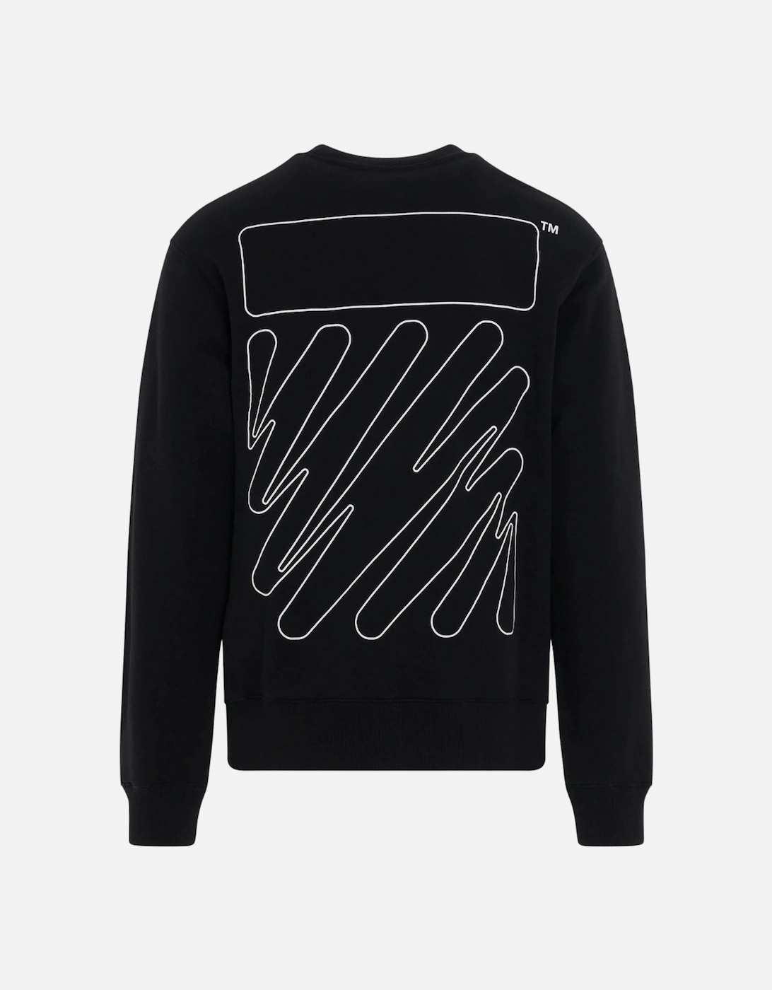Wave Out Diag Design Black Slim Sweatshirt