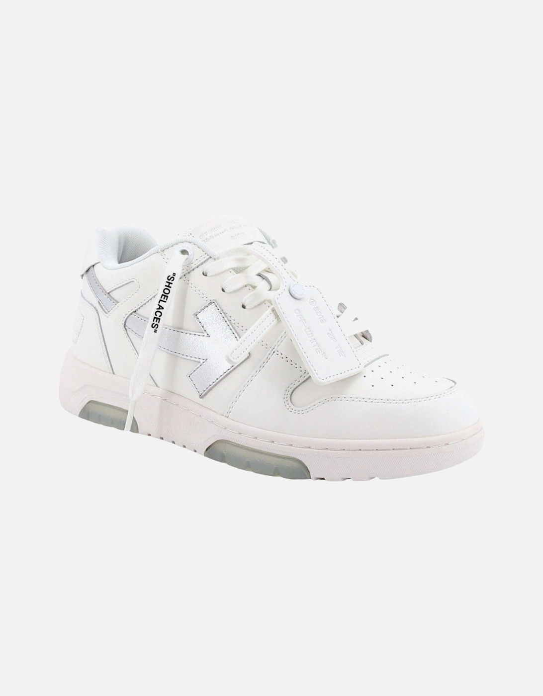 Out Of Office Silver Logo White Leather Sneakers