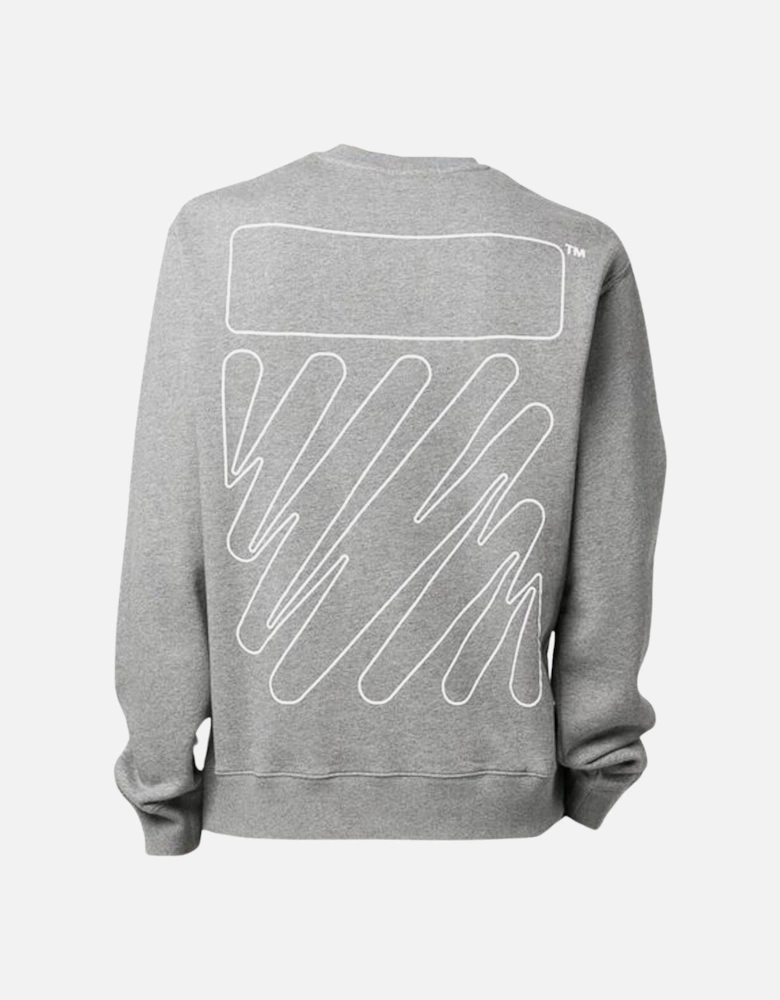 Wave Out Diag Design Grey Slim Sweatshirt