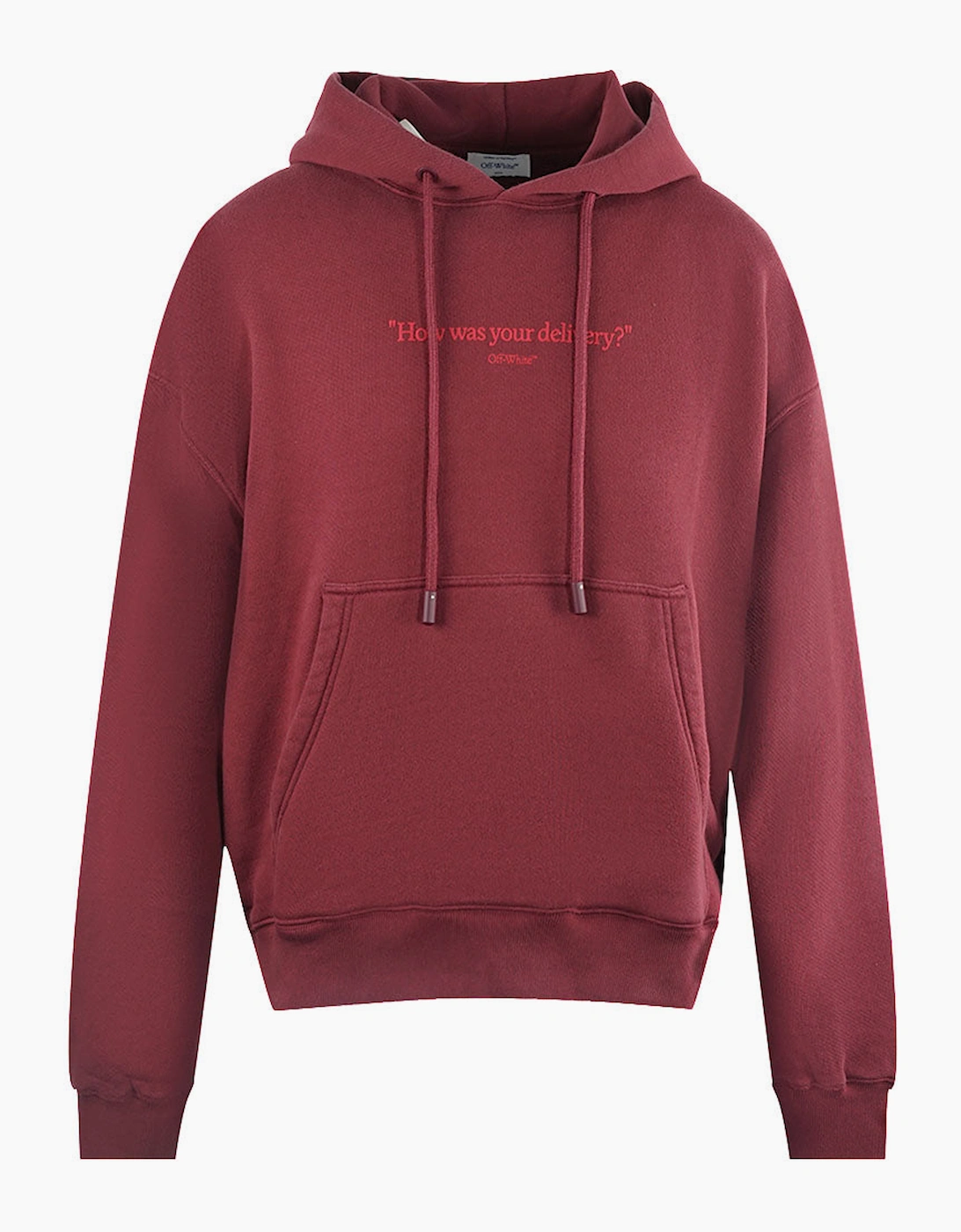 Off-White Men's Off-White How Was Your Delivery Dark Red Skate Hoodie