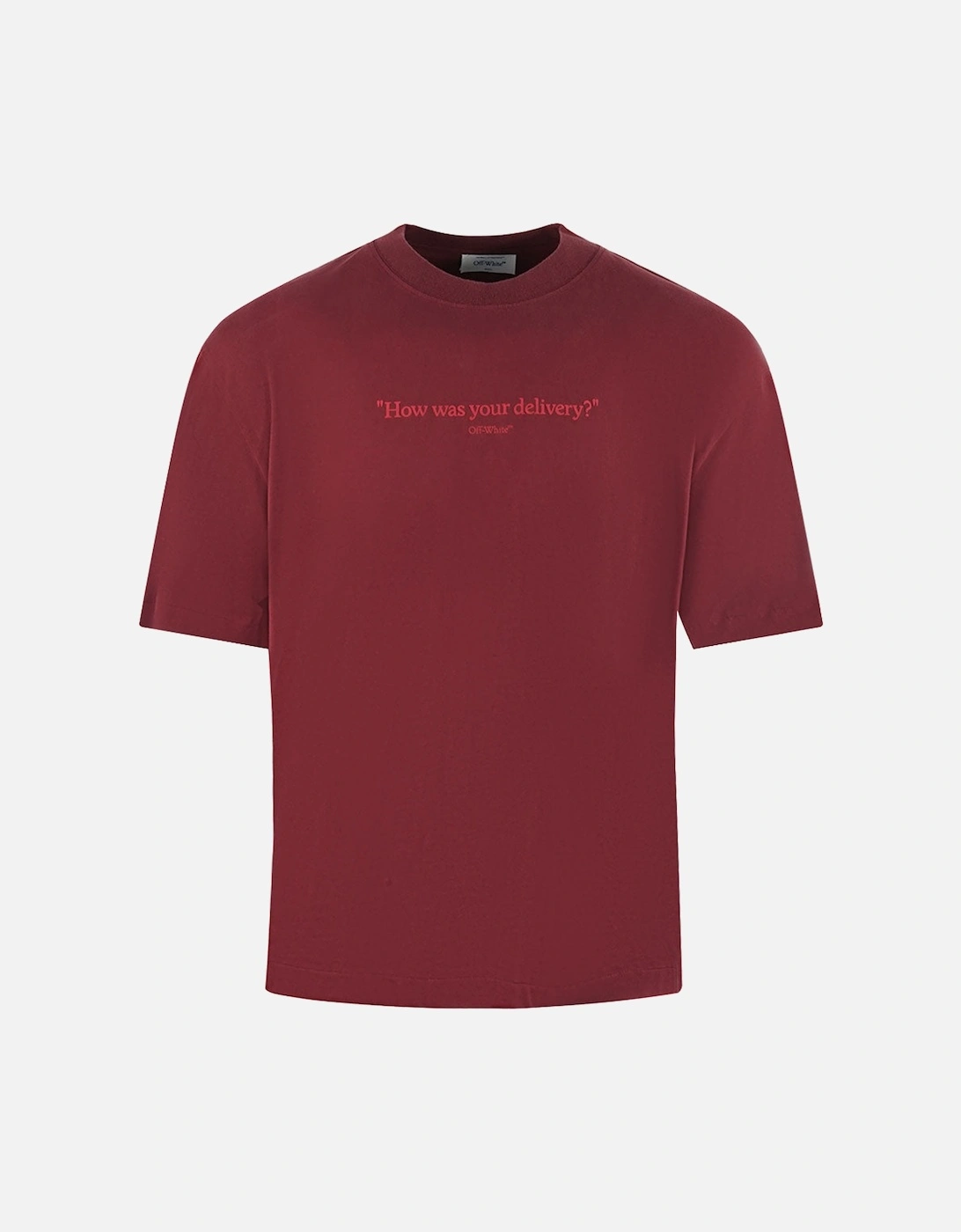 Skate Fit How Was Your Delivery Logo Dark Red T-Shirt, 3 of 2