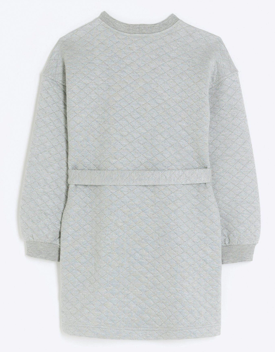 Girls Quilted Sweat Dress - Grey