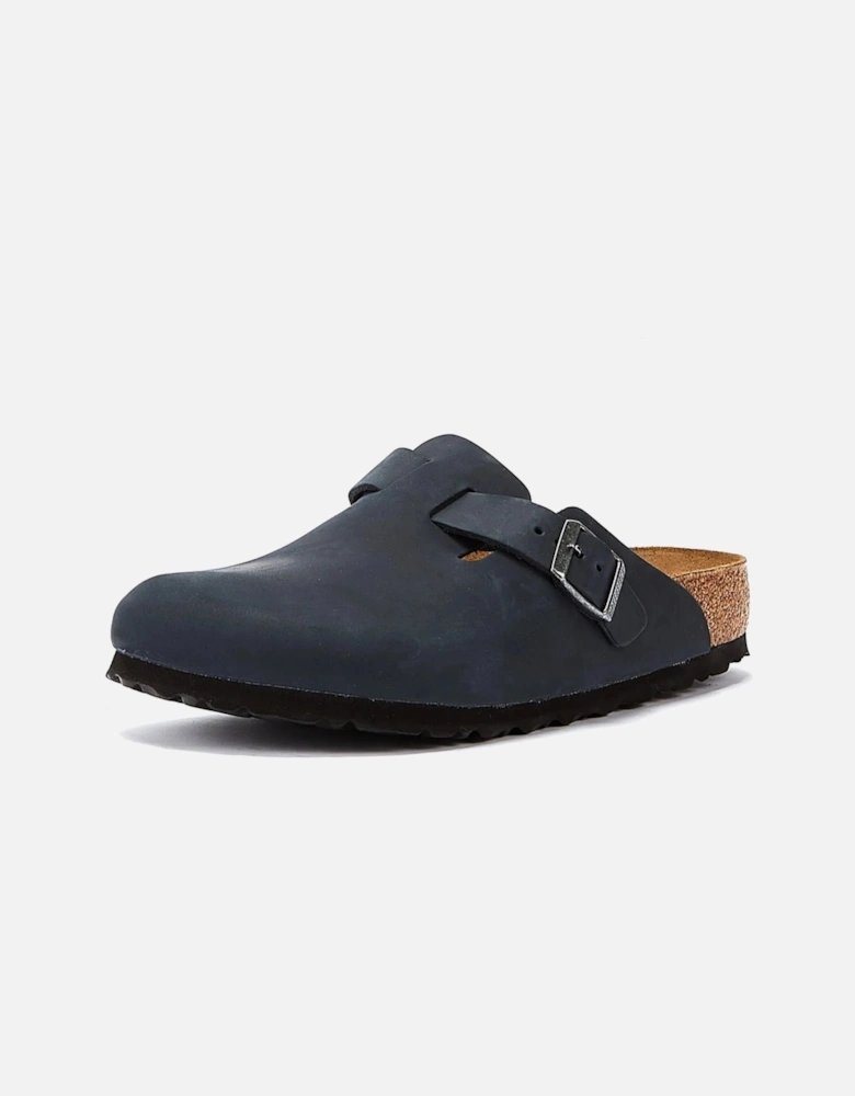 Birkenstock Boston Black Oiled Nubuck Clogs