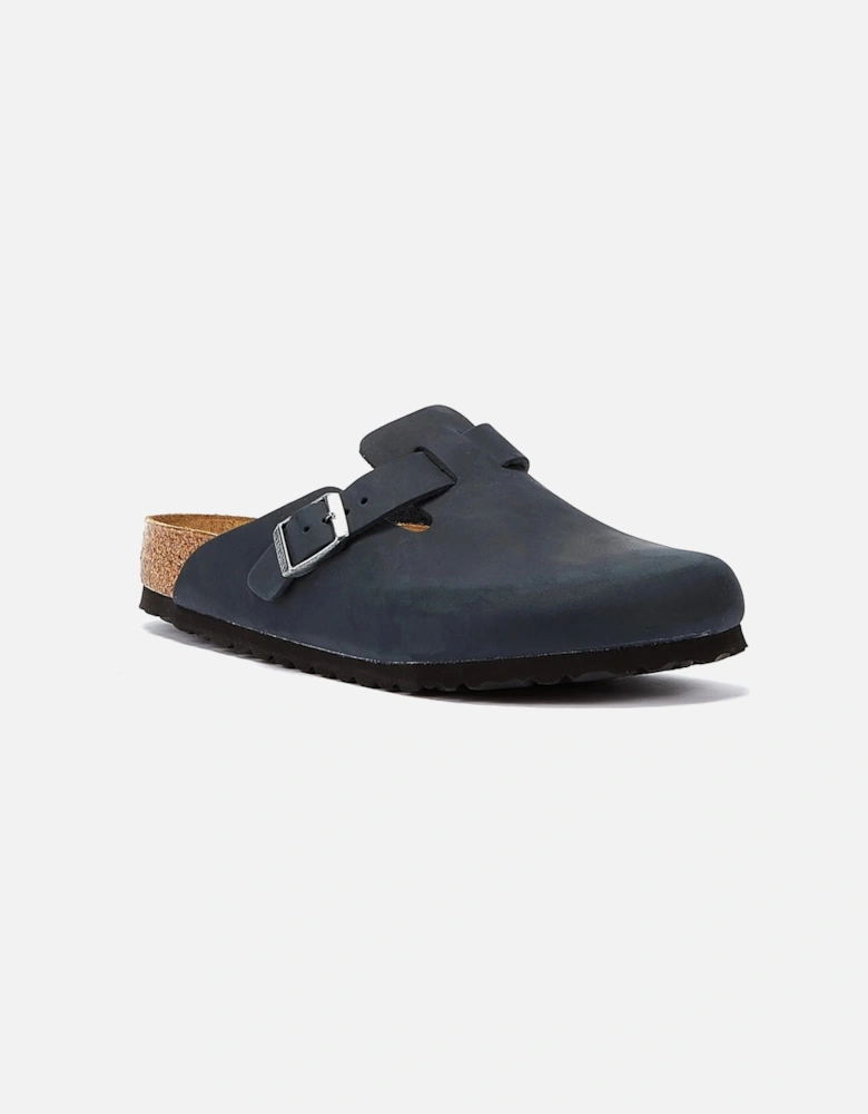 Birkenstock Boston Black Oiled Nubuck Clogs