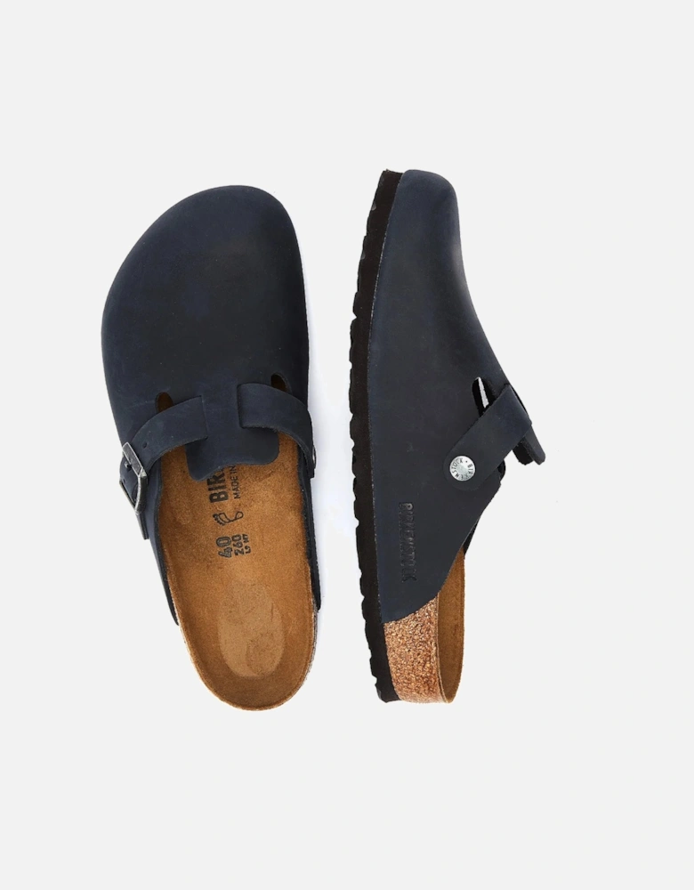 Birkenstock Boston Black Oiled Nubuck Clogs