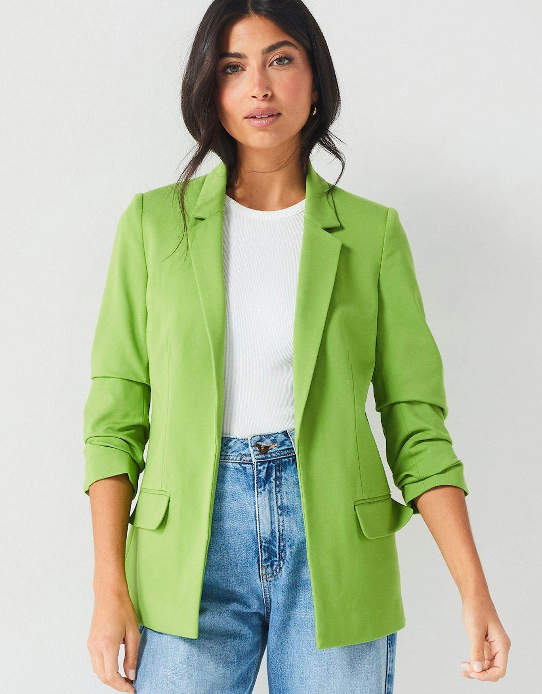 Ruched Sleeve Blazer, 7 of 6