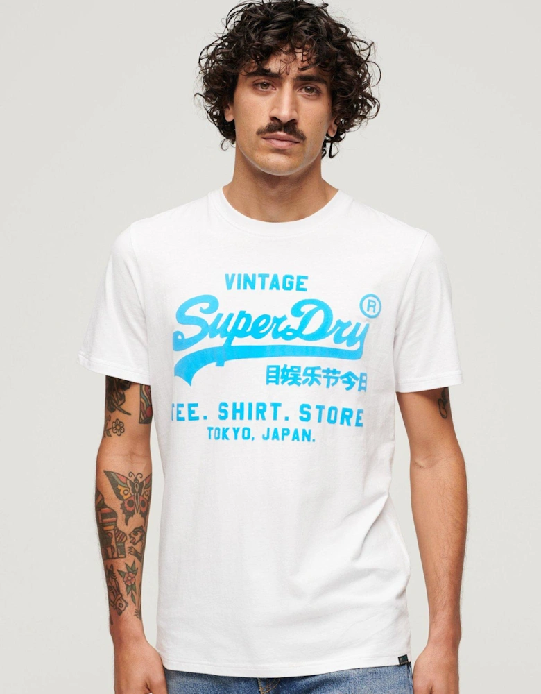 Neon Vintage Logo T-shirt - White