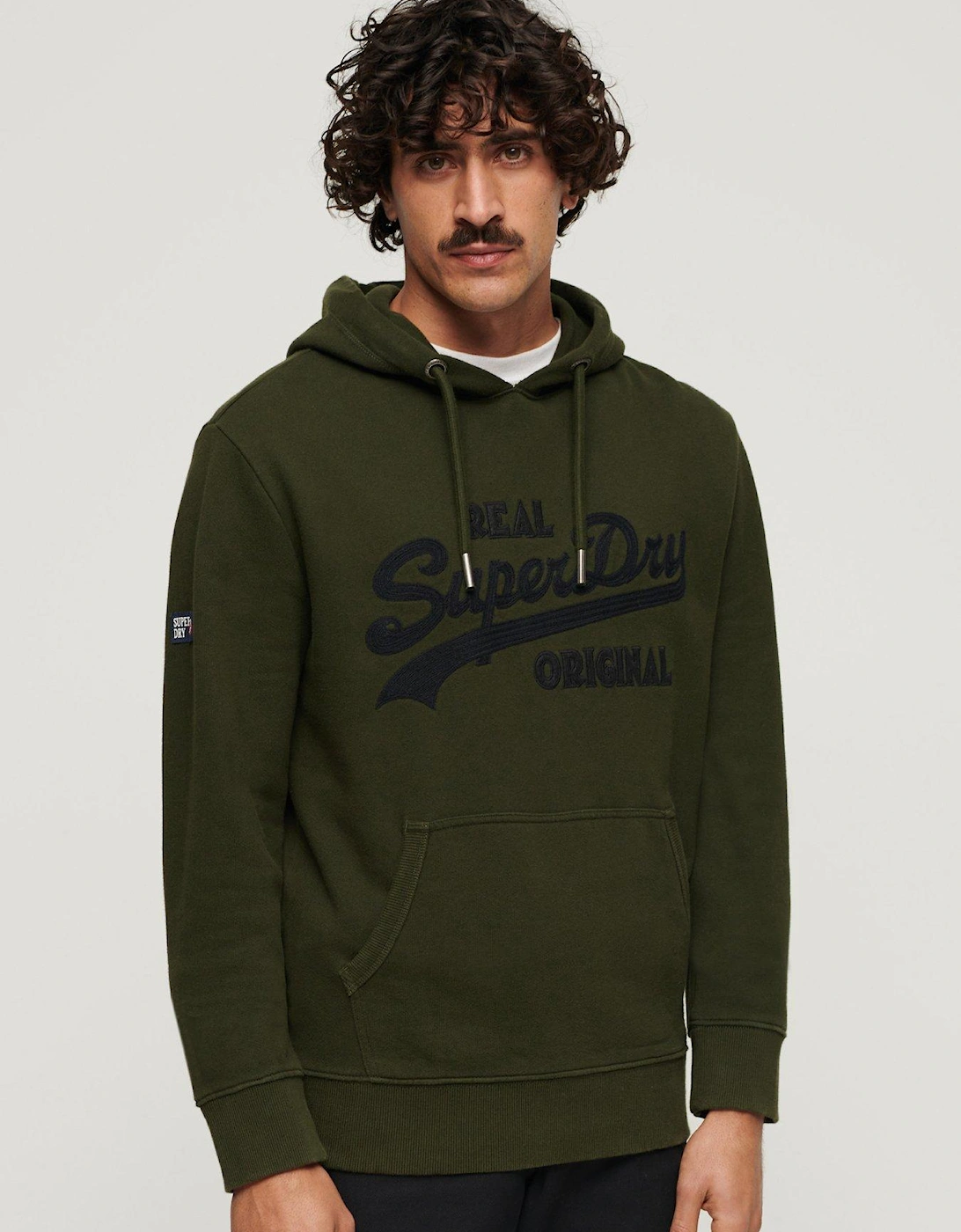 Embroidered Long Sleeved Hoodie - Dark Green, 2 of 1