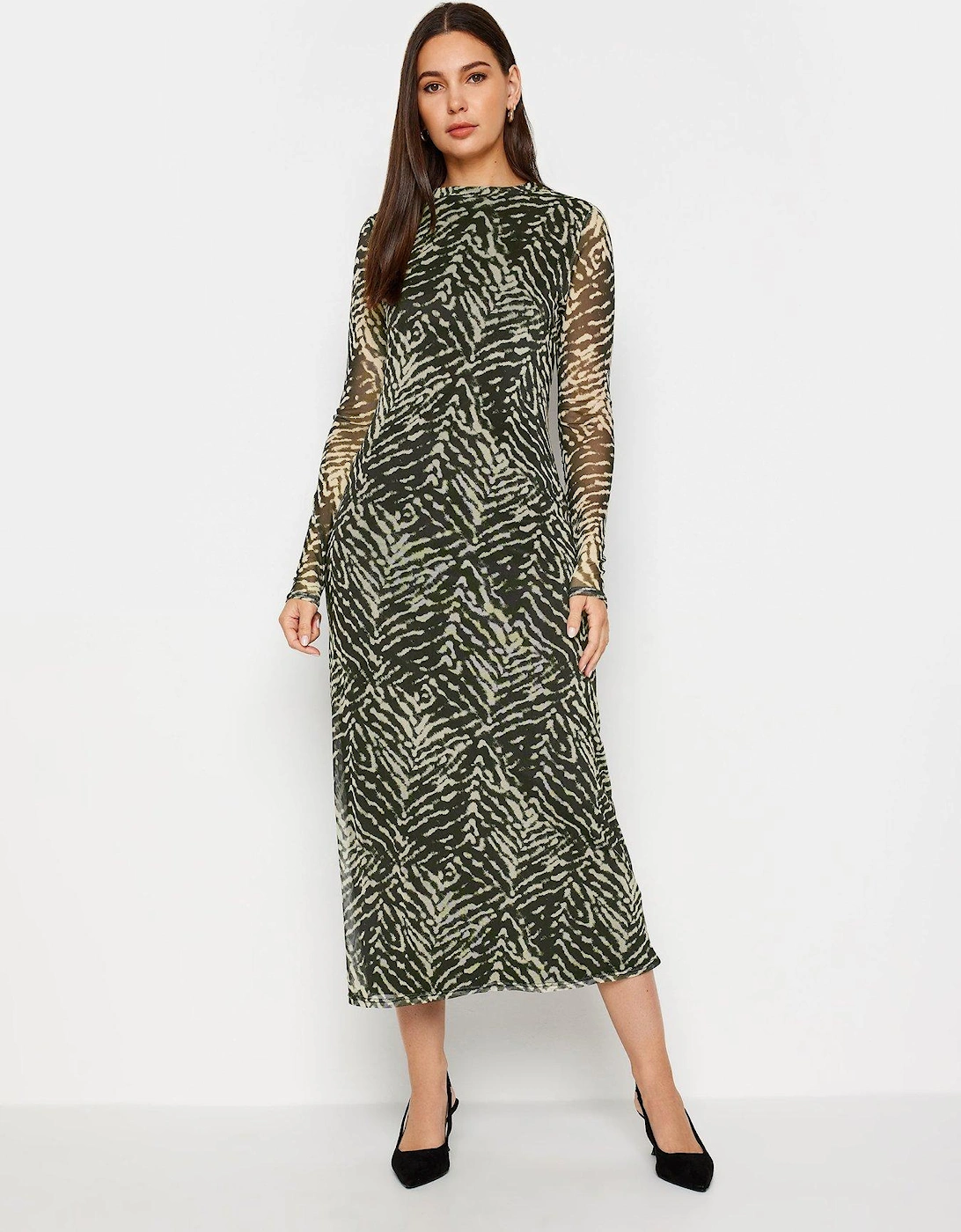 Tall Mesh Abstract Long Sleeve Dress, 2 of 1