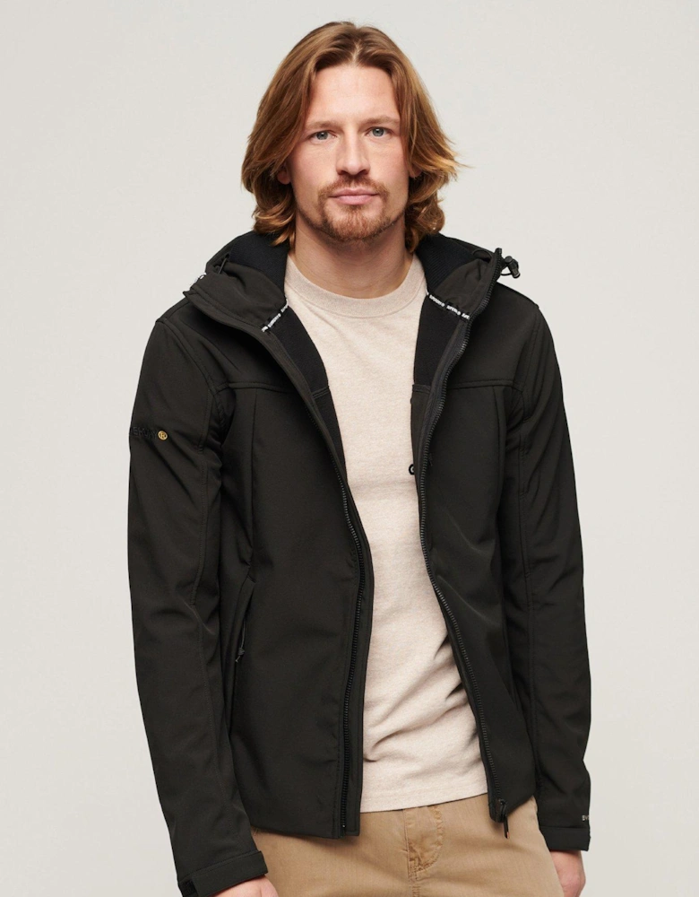 Hooded Soft Shell Trekker Jacket - Black