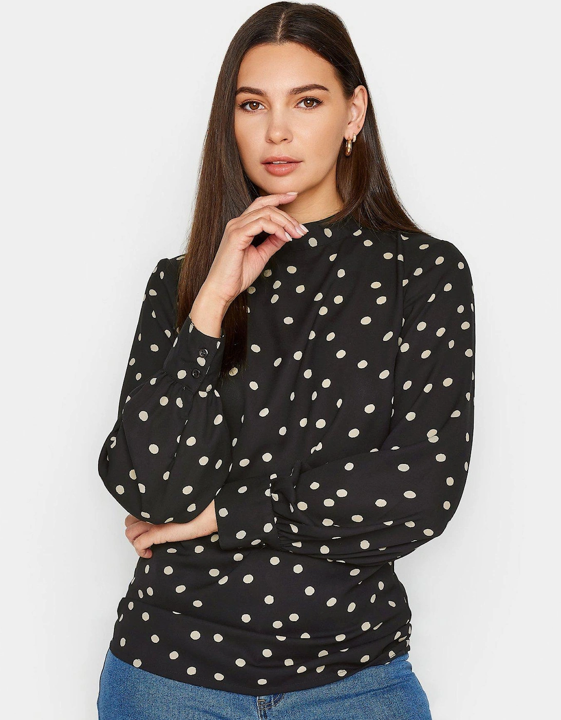 Tall Black Spot Print Top, 2 of 1