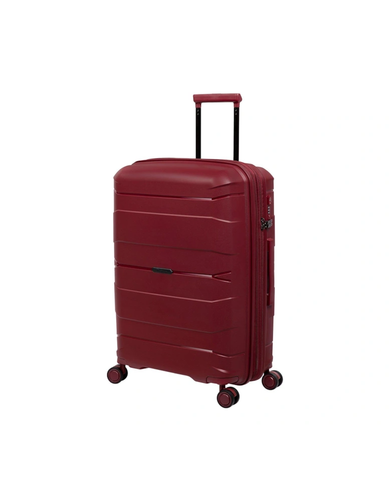 Momentous German Red Medium Expandable Hardshell 8 Wheel Spinner Suitcase