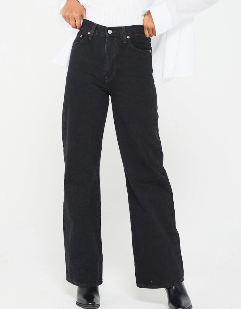 Ribcage Wide Leg Jean - Rosie Posie Black