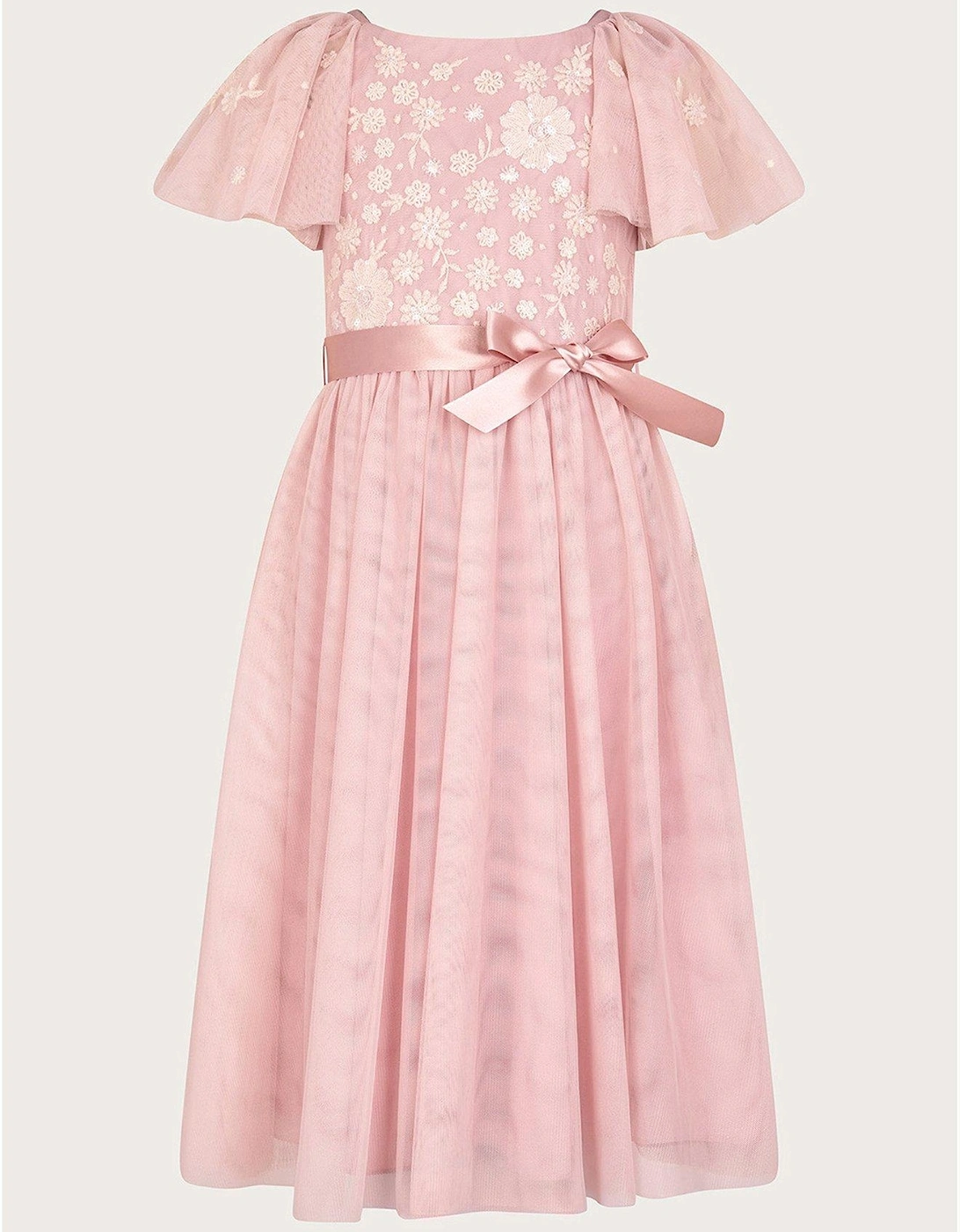 Girls Giselle Embellished Floral Dress - Dusky Pink, 2 of 1