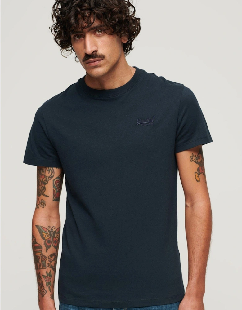 Essential Logo Embroidered T-Shirt - Navy