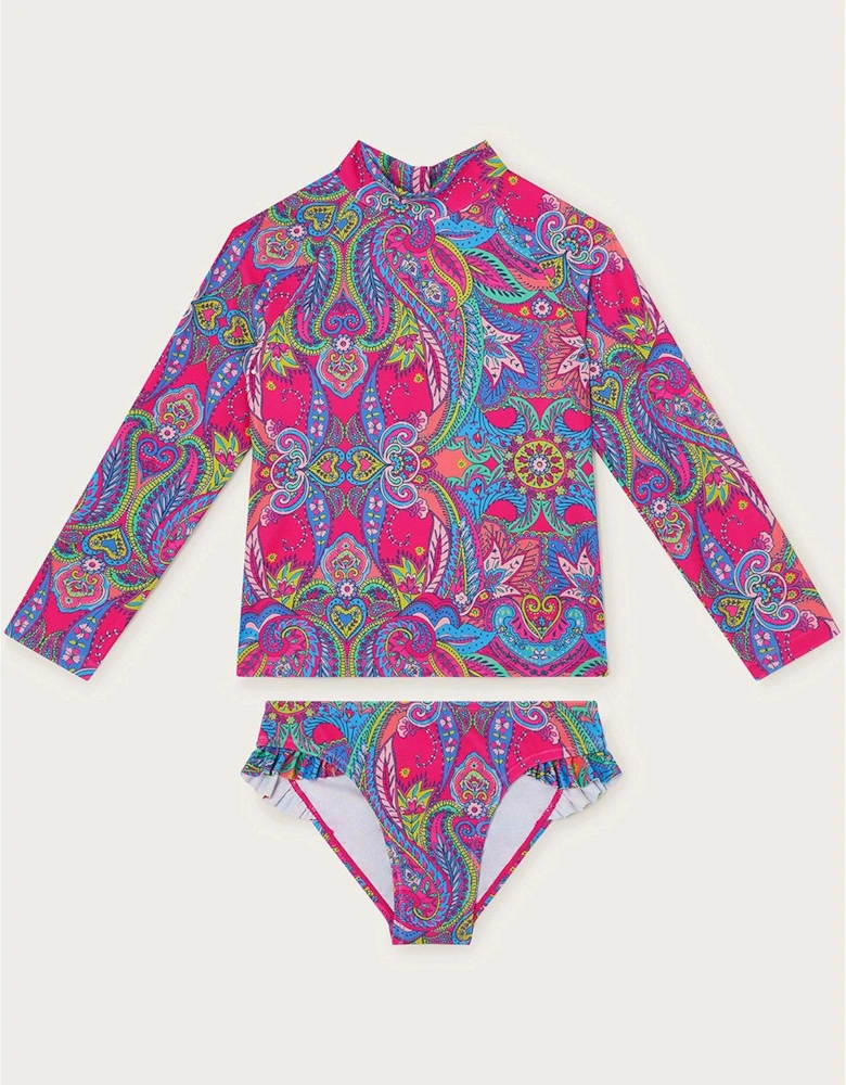 Girls Paisley UPF50 2 Piece Swim Set - Pink