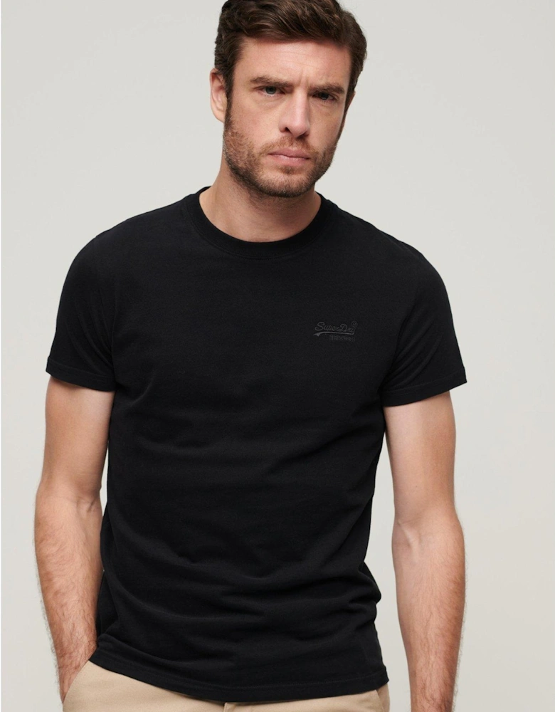 Essential Logo Embroidered T-Shirt - Black