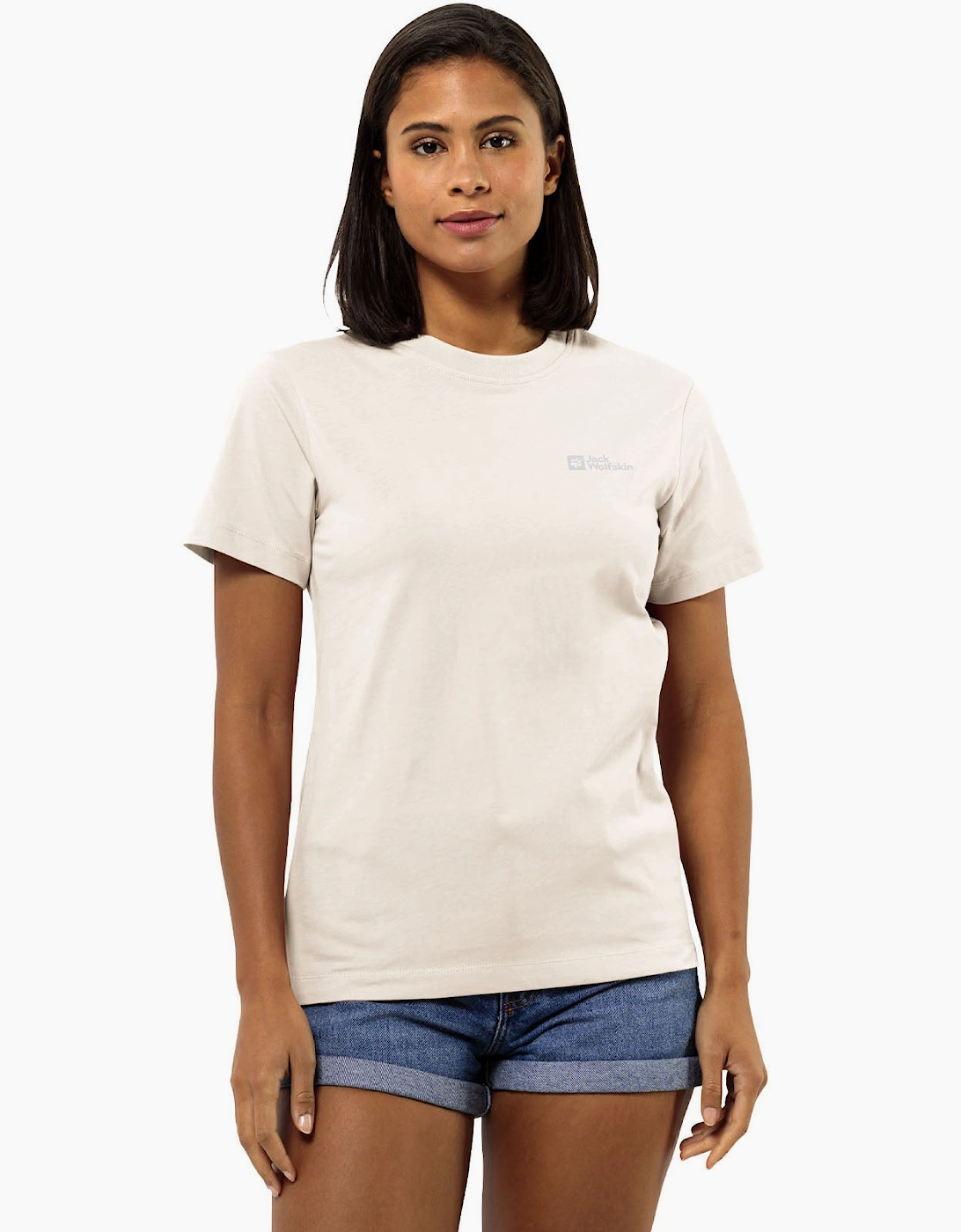 Jack Wolfskin Women's Tan Essential Cotton T-Shirt  6 Xs