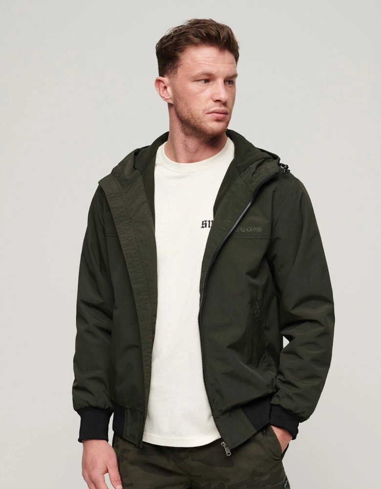 Surplus Nylon Hooded Bomber Jacket - Dark Green