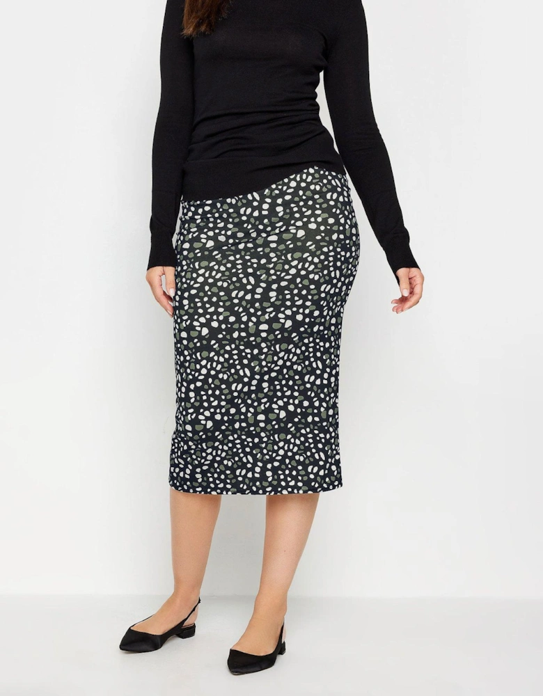 Tall Spot Print Midi Skirt