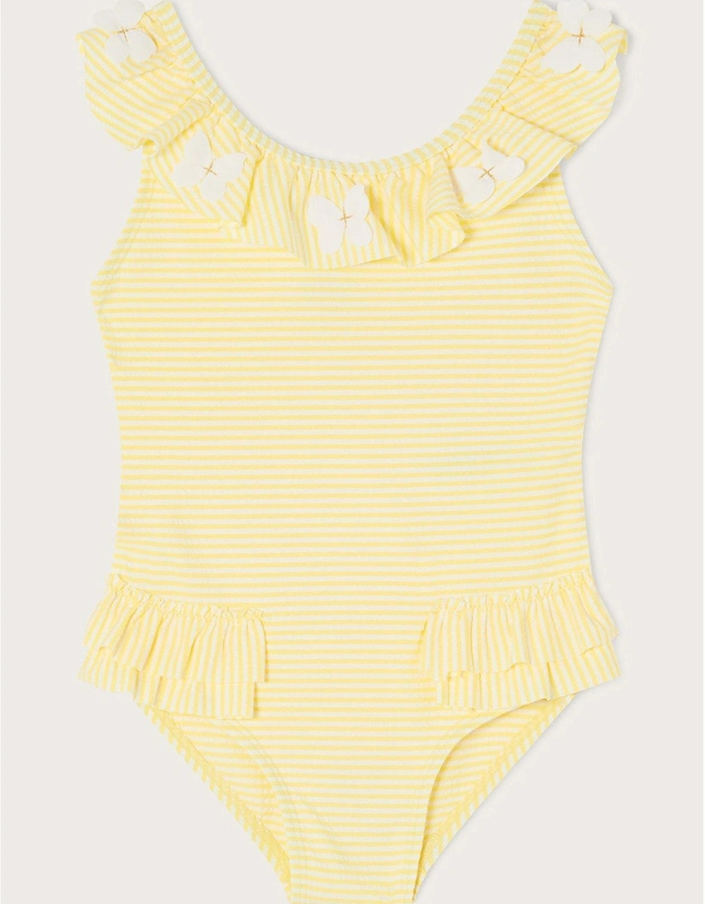 Baby Girls Seersucker Swimsuit - Yellow