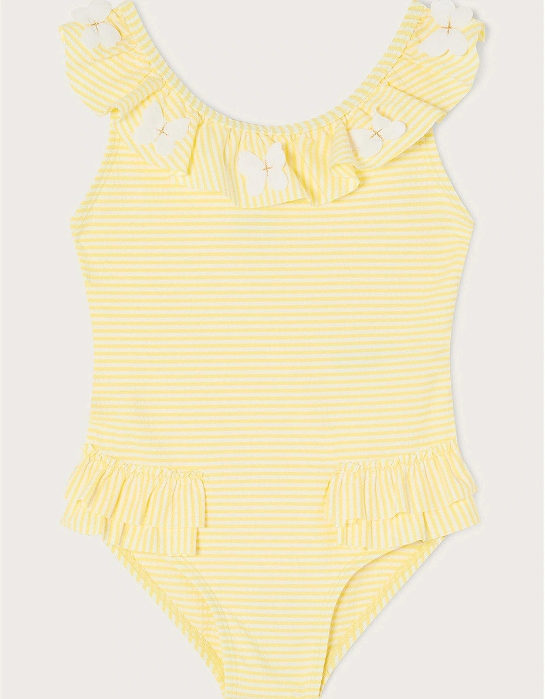 Baby Girls Seersucker Swimsuit - Yellow, 2 of 1