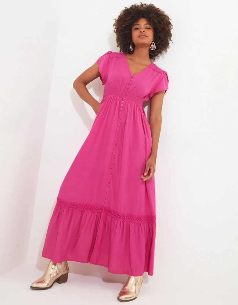 Petite Tiered Maxi Dress - Pink