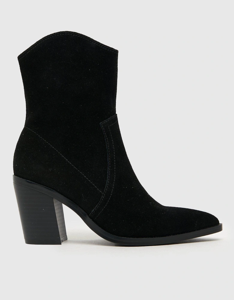 Angelo Suede Western Boot - Black