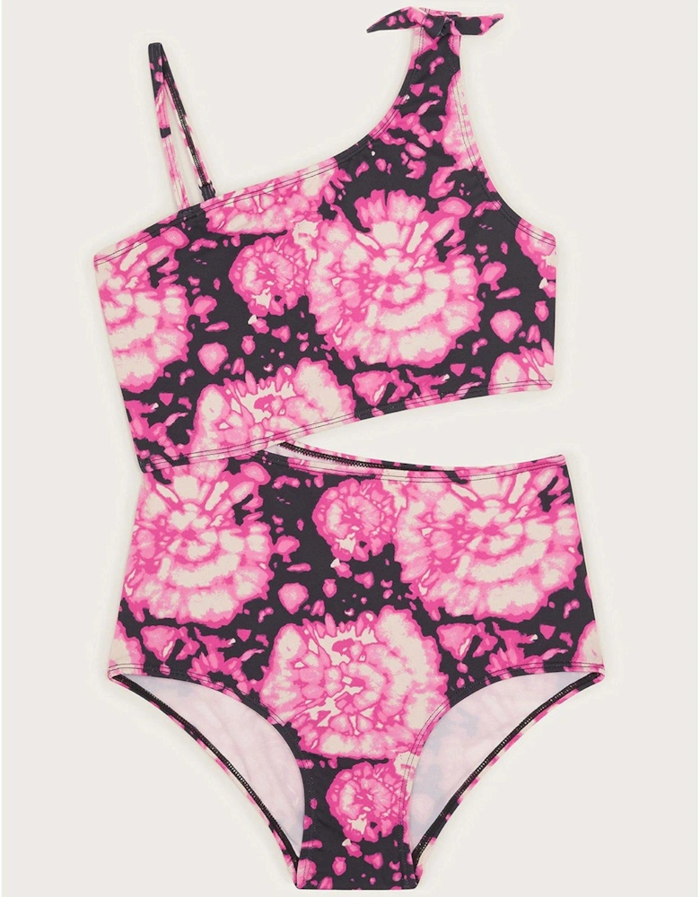 Girls Storm Tiedye Cutout Swimsuit - Pink