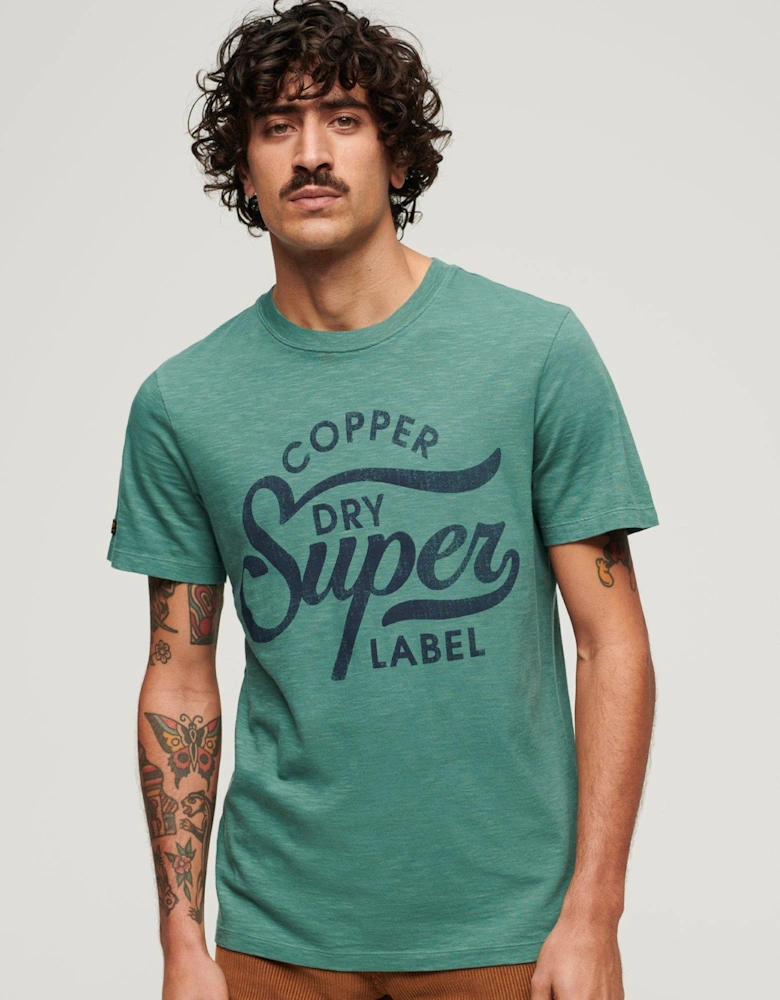 Copper Label Script T-shirt - Green
