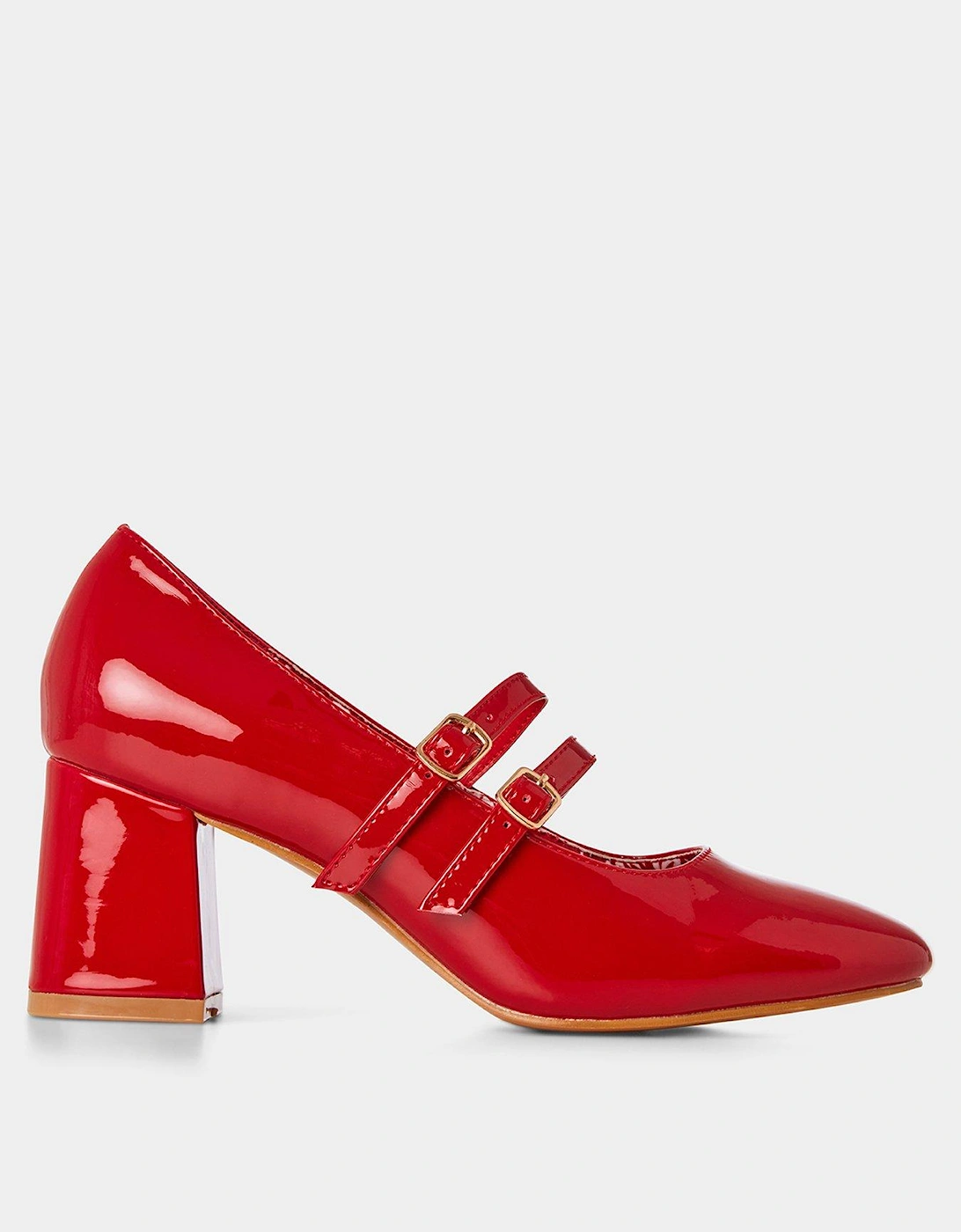 Patent Twin Strap Shoes - Red, 2 of 1