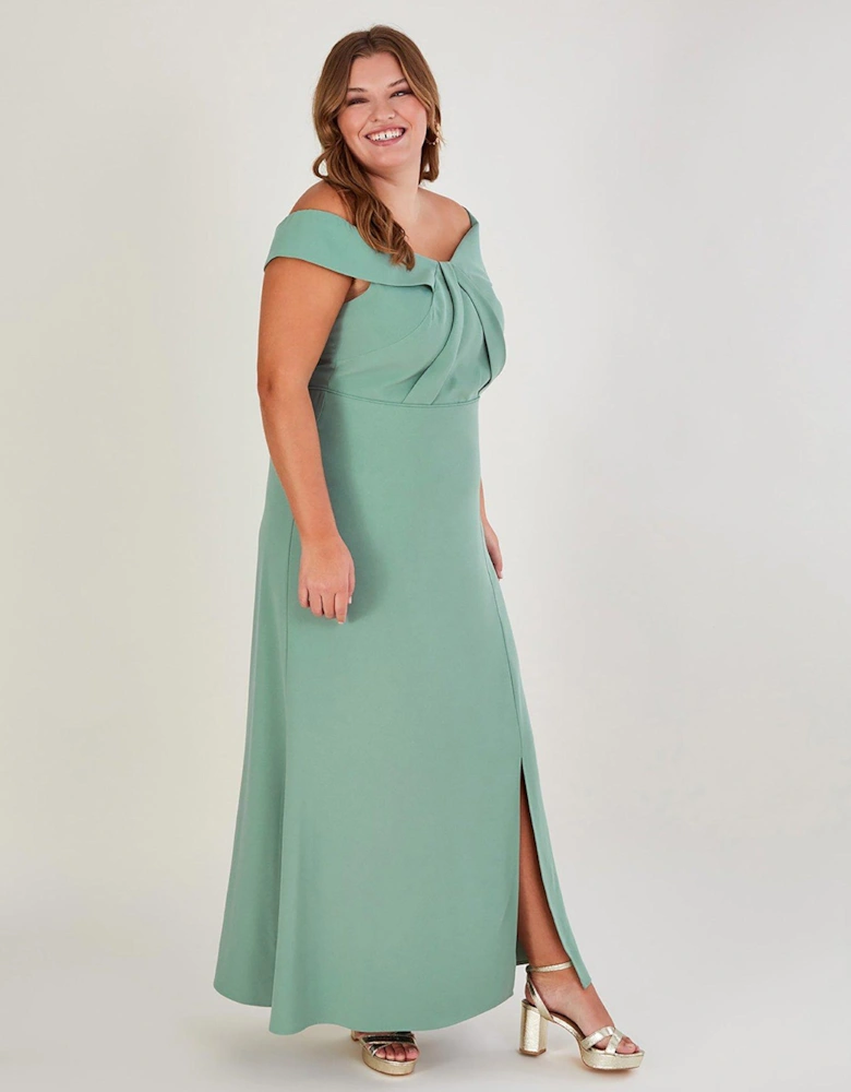 Beatrice Crepe Bardot Maxi Bridesmaid Dress