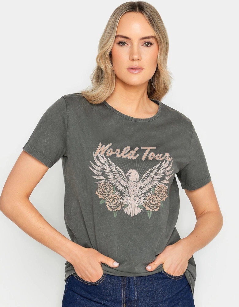 Tall Grey Short Sleeve Eagle Rock Crew Neck Tee