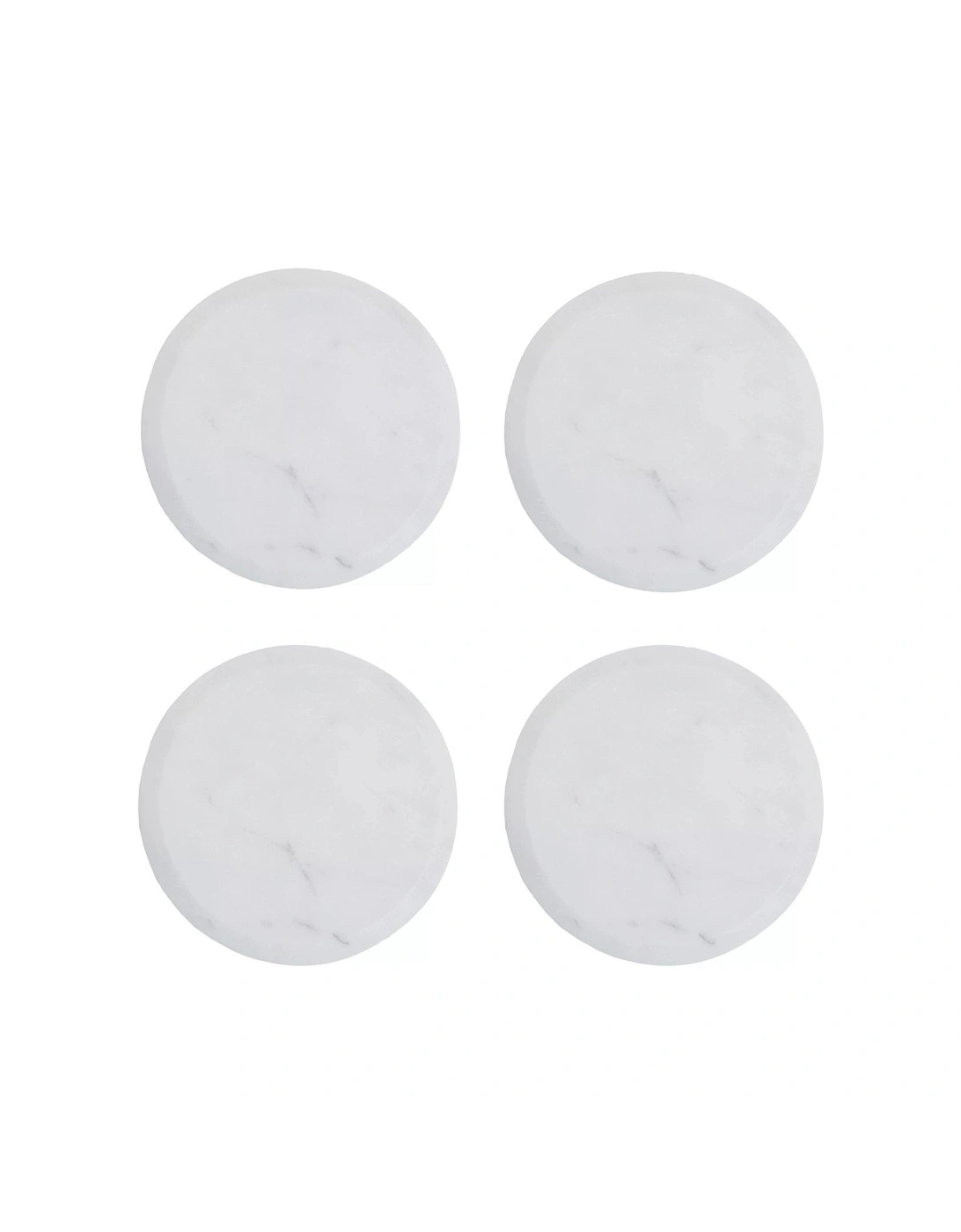 Set of 4 Round White Marble Coasters, 2 of 1