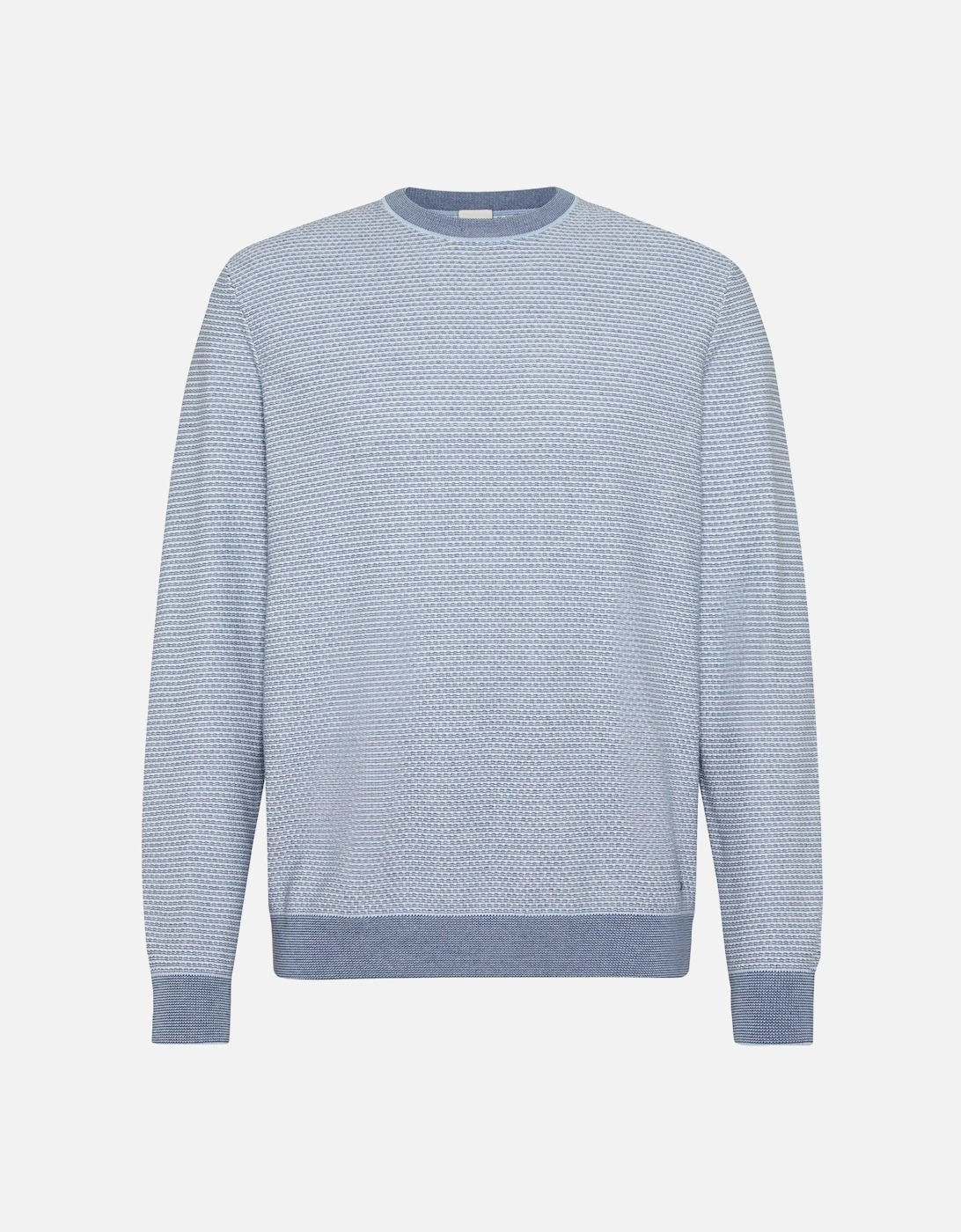 Mens Pattern Crew Knit Sweatshirt (Blue), 4 of 3