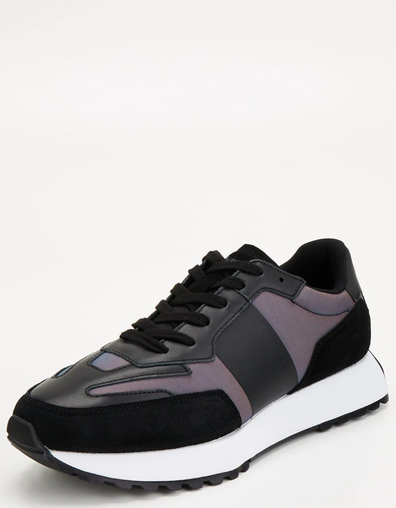 Low Top Lace Up Trainer - Black