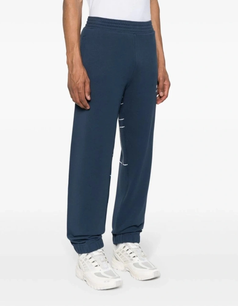 Over Size Logo Cuffed Joggers Blue