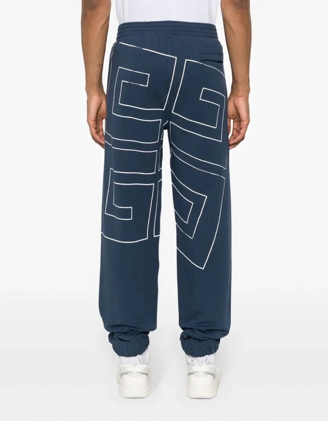 Over Size Logo Cuffed Joggers Blue