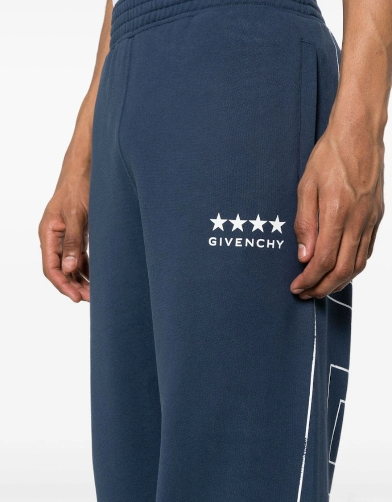 Over Size Logo Cuffed Joggers Blue