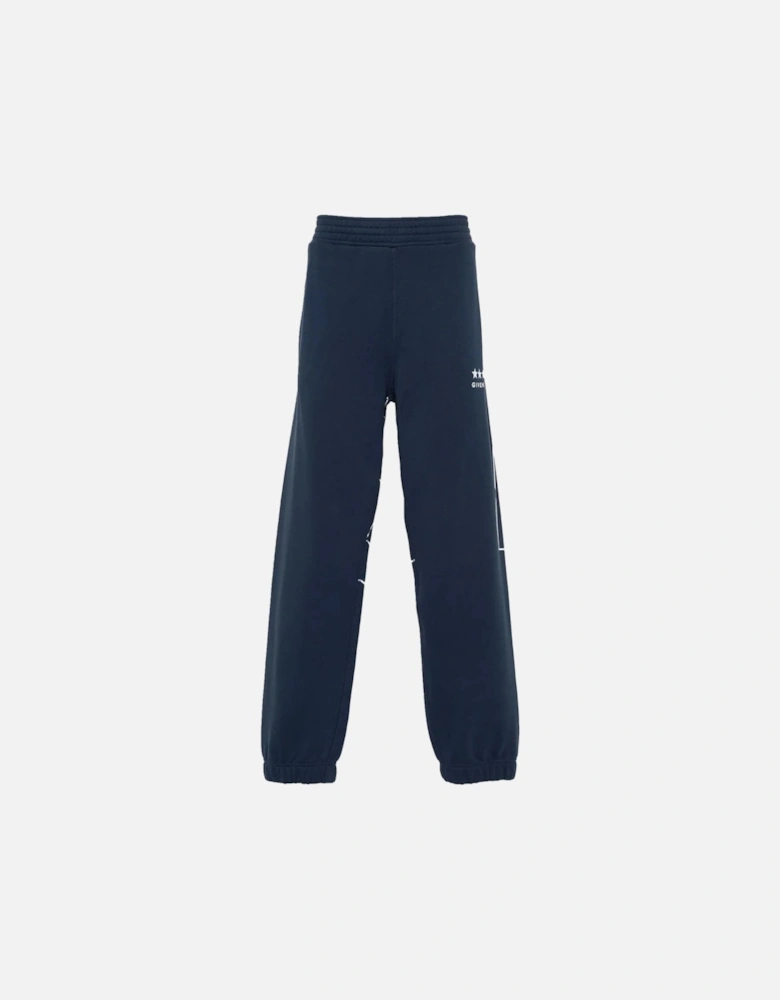 Over Size Logo Cuffed Joggers Blue