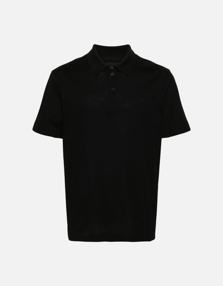 4G Cotton Polo Shirt Black
