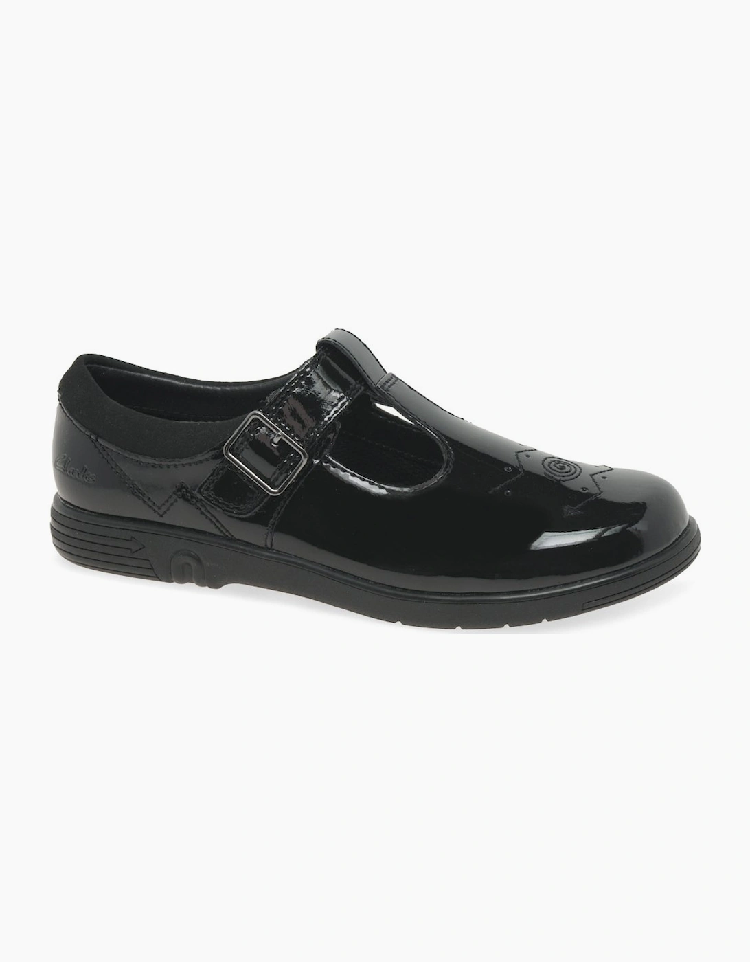 Clarks Girl's Jazzy Tap K Girls School Shoes - Black - Size: 11.5/H (Extra Wide)