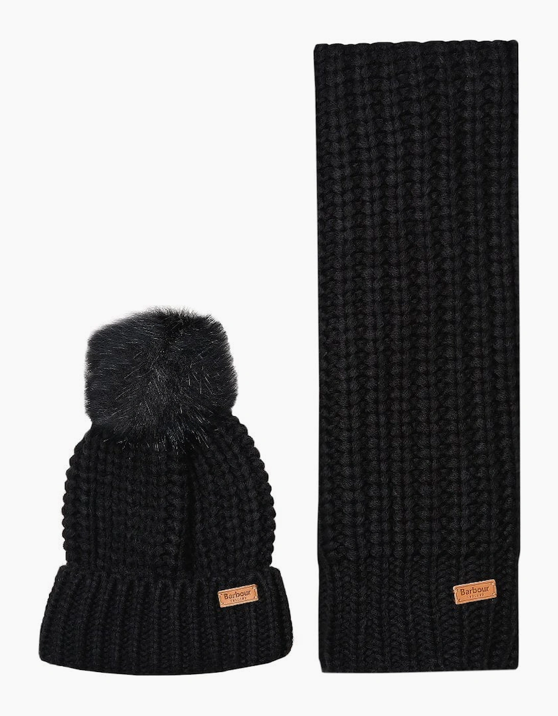 Barbour Women's Saltburn Hat & Scarf Set - Black/Black - Size: ONE size
