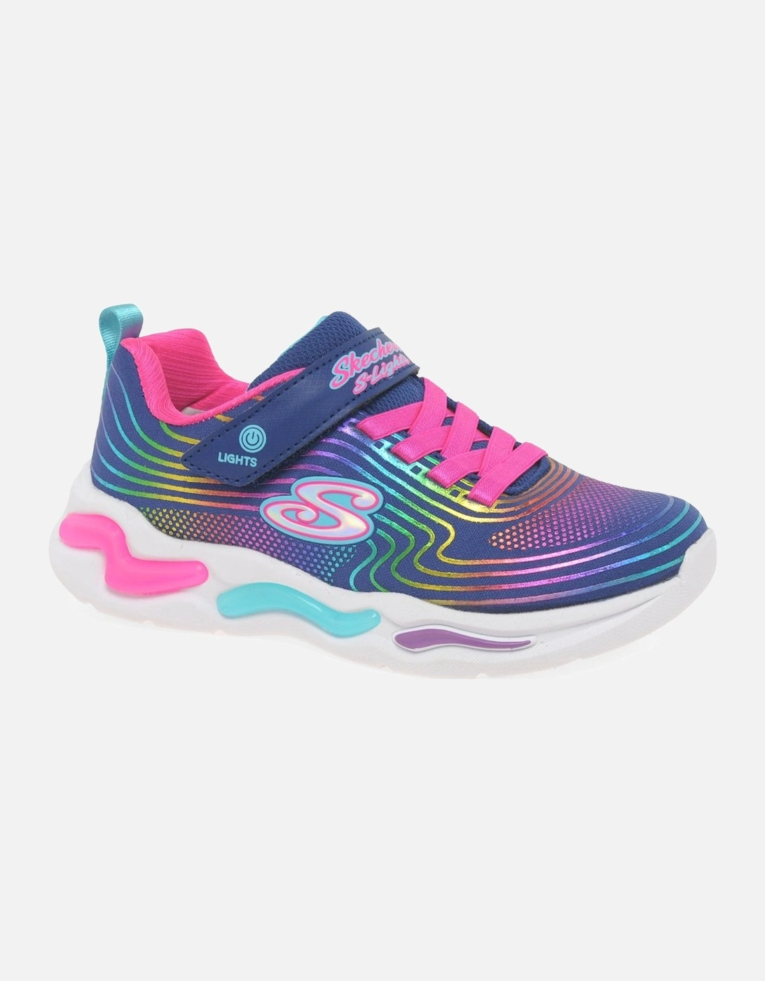 Wavy Beams Lights Girls Sports Trainers, 7 of 6