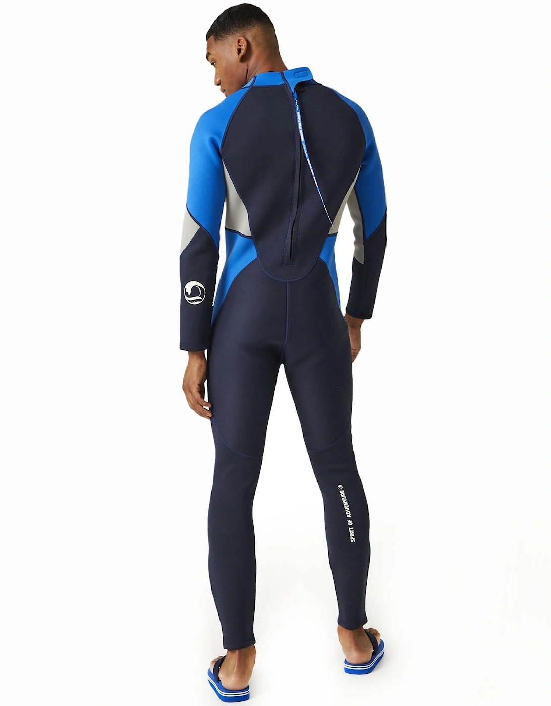 Mens Back Zip Outdoor Surfing Full Length Wetsuit - Navy Oxford Blue