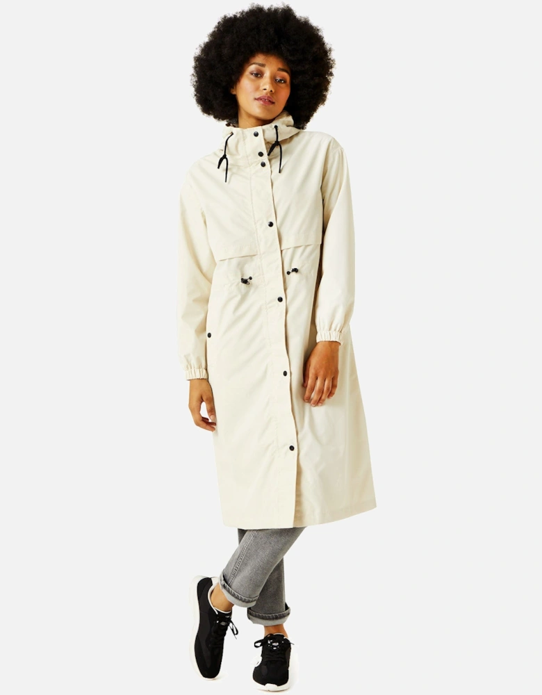 Womens Nerenda Longline Waterproof Hooded Jacket - Light Vanilla