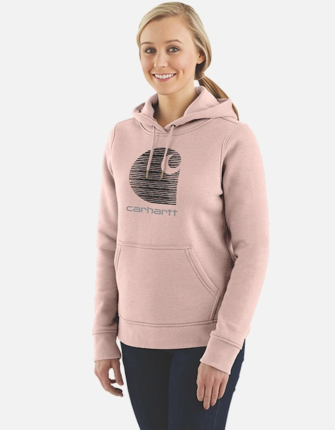 Carhartt Women's Rain Defender Relaxed-Fit Midweight Promo Graphic Sweatshirt Ash Rose