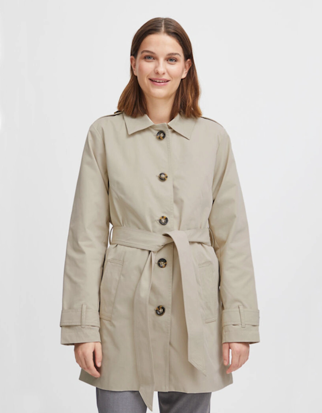 B Young Women's Byamona Trench Coat Cement, 6 of 5